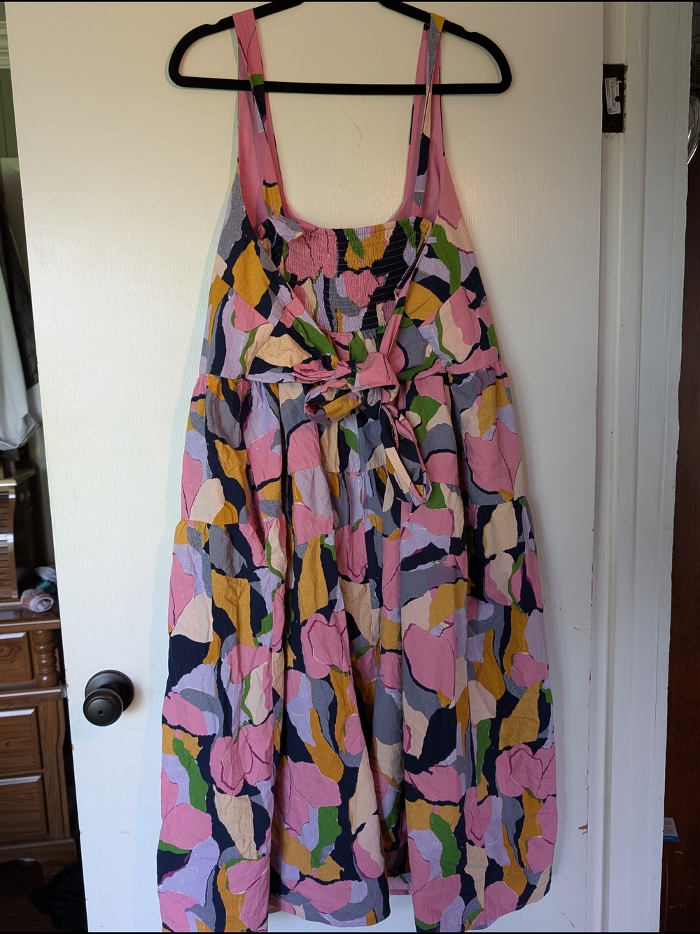Ava & Viv Multicolor Floral Sundress — Pink, Navy, Mustard, Green, Cream - Picture 3 of 3